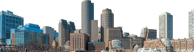 Silueta del horizonte de Boston usada como fondo decorativo